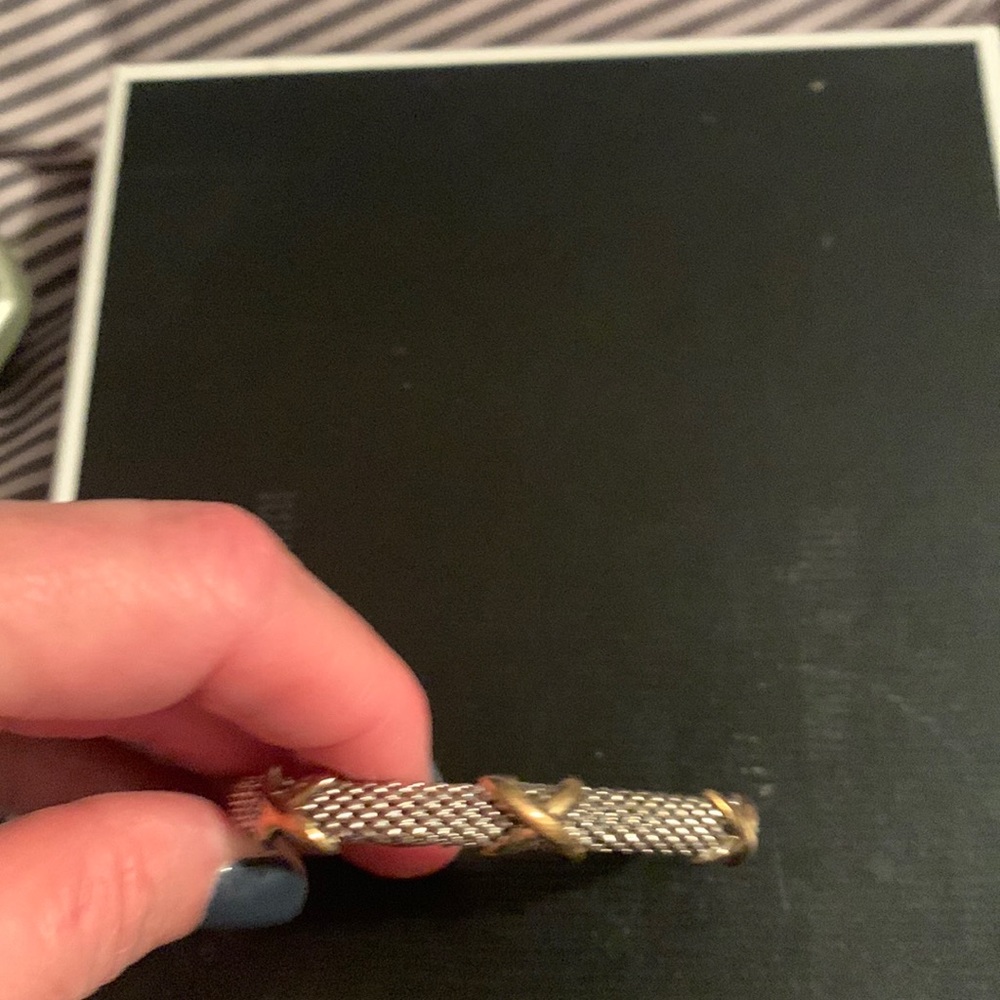 Silver mesh cuff bracelet